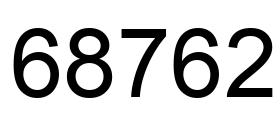Number 68762 black image