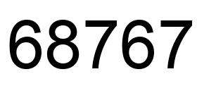 Number 68767 black image