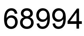 Number 68994 black image