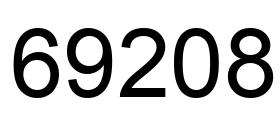 Number 69208 black image