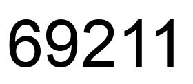 Number 69211 black image