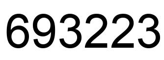 Number 693223 black image