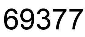 Number 69377 black image