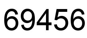 Number 69456 black image
