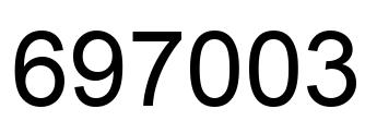 Number 697003 black image