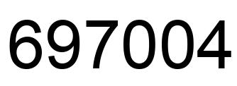 Number 697004 black image