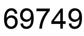 Number 69749 black image