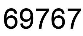 Number 69767 black image