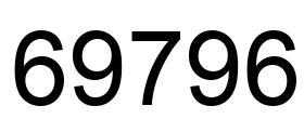 Number 69796 black image
