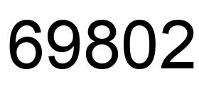 Number 69802 black image