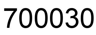 Number 700030 black image
