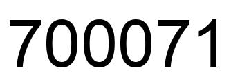 Número 700071 imagen negro