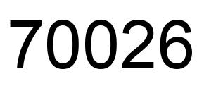 Número 70026 imagen negro