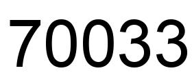 Número 70033 imagen negro