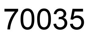 Número 70035 imagen negro