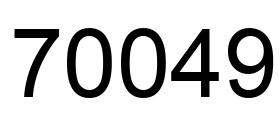 Número 70049 imagen negro