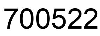 Number 700522 black image