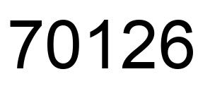 Number 70126 black image