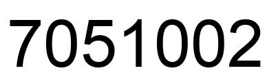 Number 7051002 black image