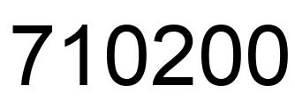 Number 710200 black image