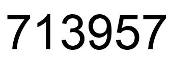 Number 713957 black image