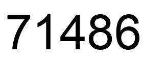 Number 71486 black image
