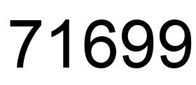 Number 71699 black image