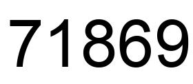 Number 71869 black image