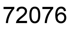 Number 72076 black image