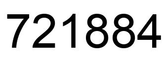 Number 721884 black image