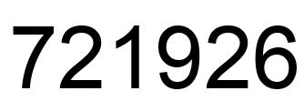 Number 721926 black image