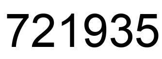 Number 721935 black image