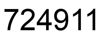 Number 724911 black image