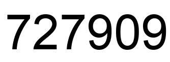 Number 727909 black image