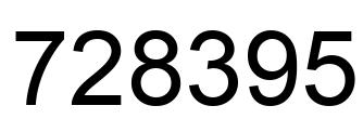 Number 728395 black image