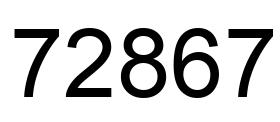 Number 72867 black image