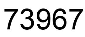 Number 73967 black image