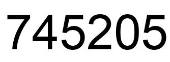 Number 745205 black image