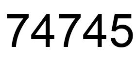 Number 74745 black image