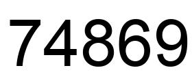 Number 74869 black image