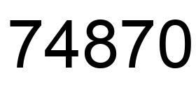 Number 74870 black image