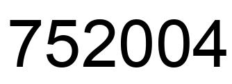 Number 752004 black image