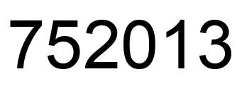 Number 752013 black image
