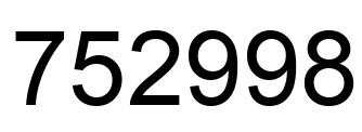 Number 752998 black image