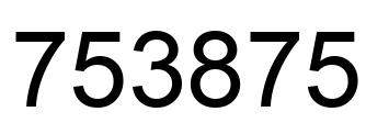 Number 753875 black image