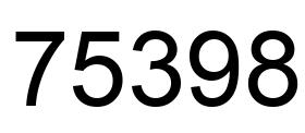Number 75398 black image