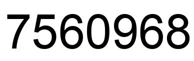Number 7560968 black image