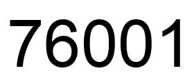 Number 76001 black image