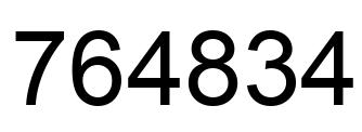 Number 764834 black image
