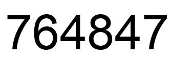 Number 764847 black image